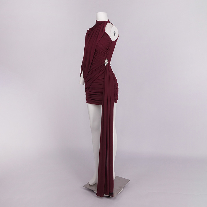 One Sleeve Draped Dress