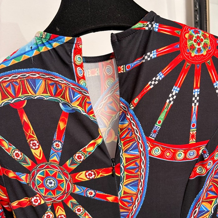 Carretto-print Charmeuse Dress