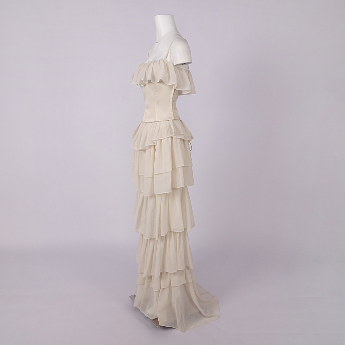 Ivory-colored Corset Maxi Dress
