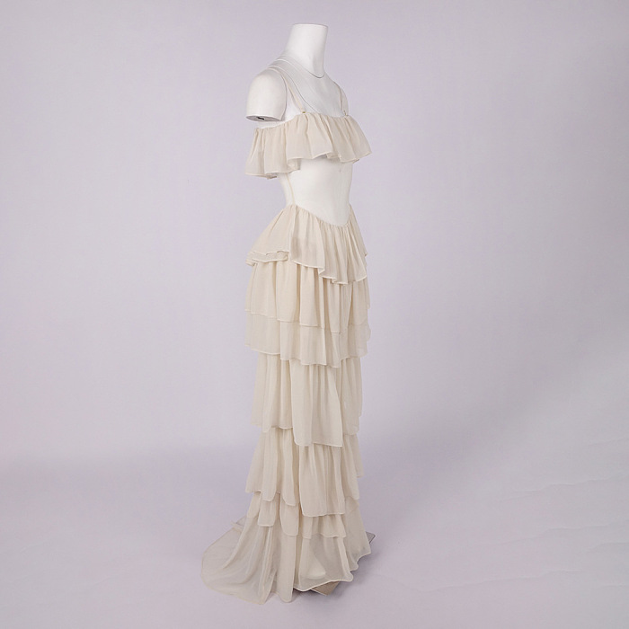 Ivory-colored Corset Maxi Dress