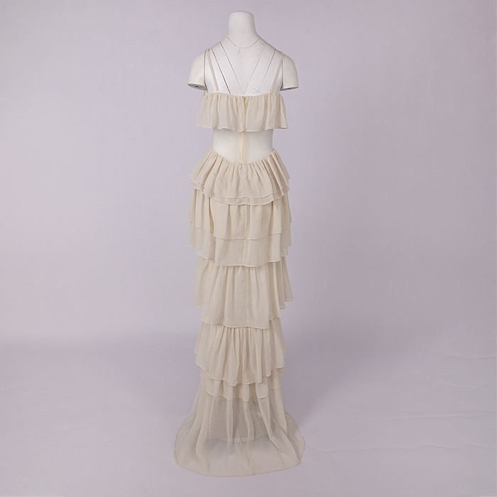 Ivory-colored Corset Maxi Dress