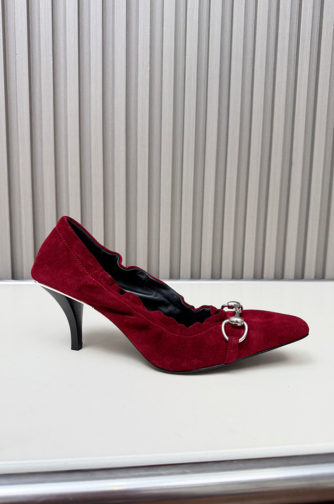 Vittoria 75 Horsebit-embellished Suede Pumps Wine Red