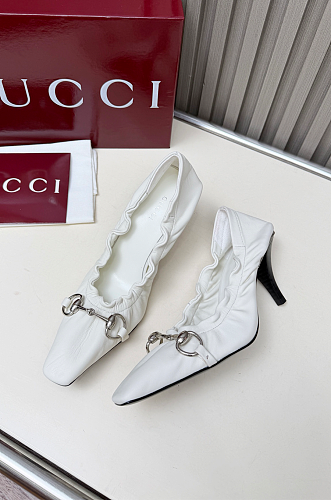 Vittoria 75 Horsebit-embellished Lambskin Pumps White