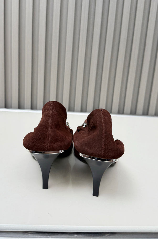 Vittoria 75 Horsebit-embellished Suede Pumps