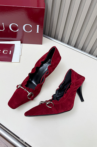 Vittoria 75 Horsebit-embellished Suede Pumps Wine Red