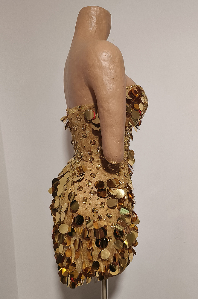 Sparkle Corset Mini Dress in Gold