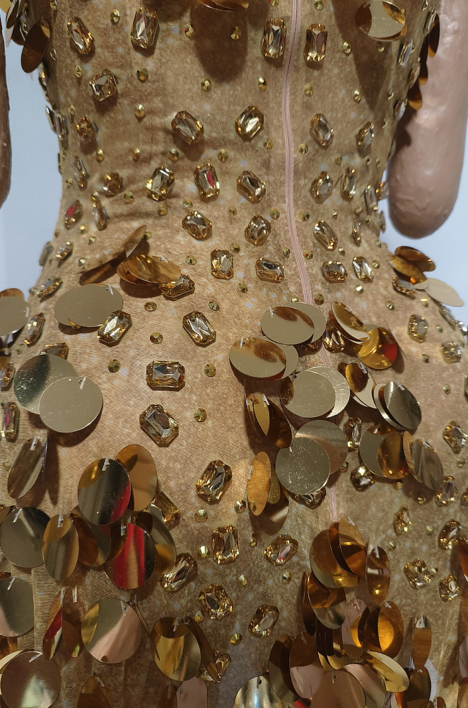 Sparkle Corset Mini Dress in Gold