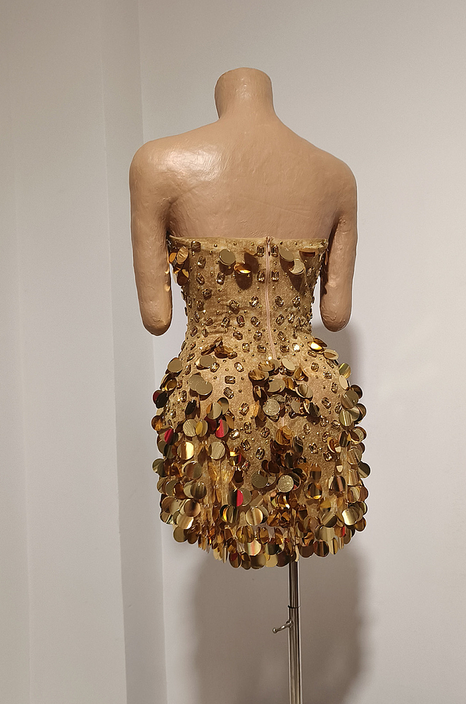 Sparkle Corset Mini Dress in Gold