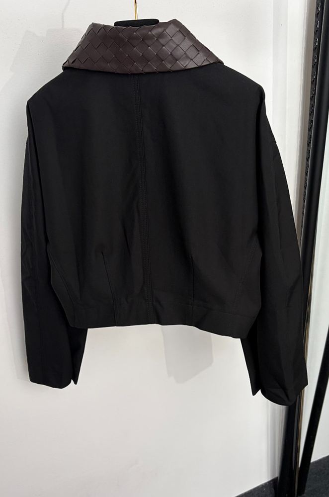Bottega Veneta Cotton Cropped Jacket - Black