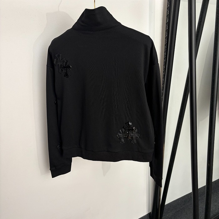 Chrome Hearts Leopard Cross Patch Half Zip Sweatshirt