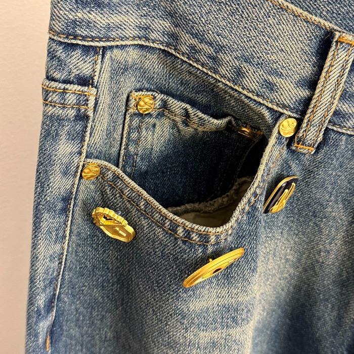 Embellished Wide-leg Denim Jeans
