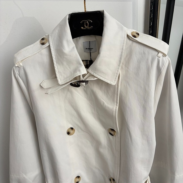 Burberry Cropped Tropical Gabardine  Trench Jacket