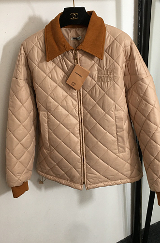 Miu Miu Quilted Jacket in Sabbia