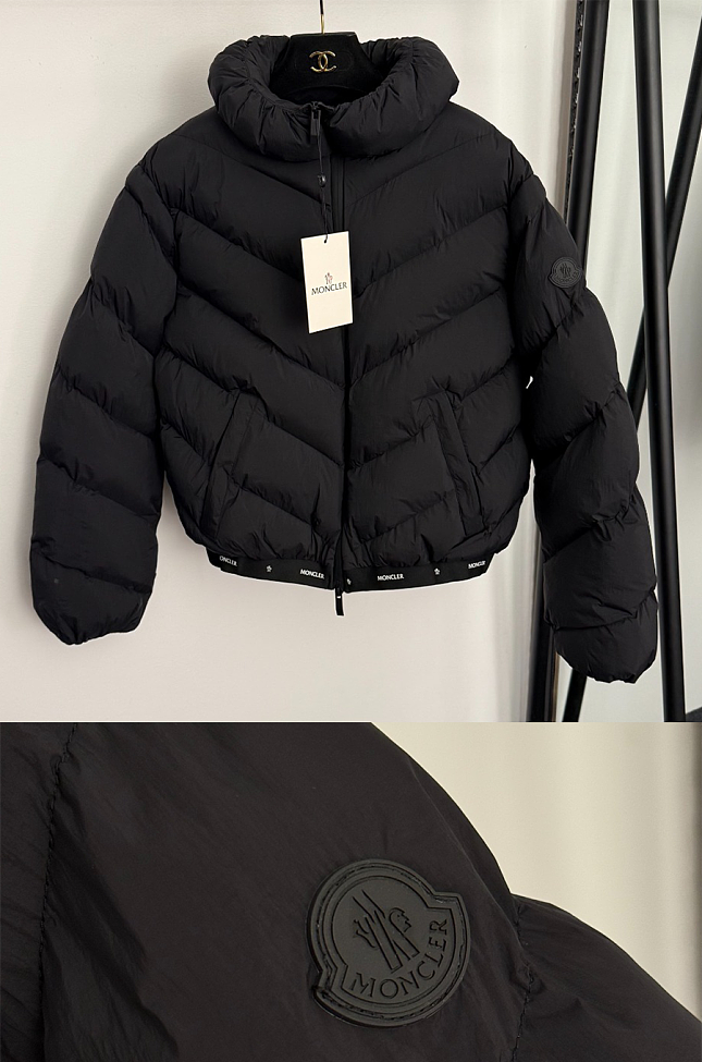 Moncler Grignan Diagonal-Quilted Short Down Jacket