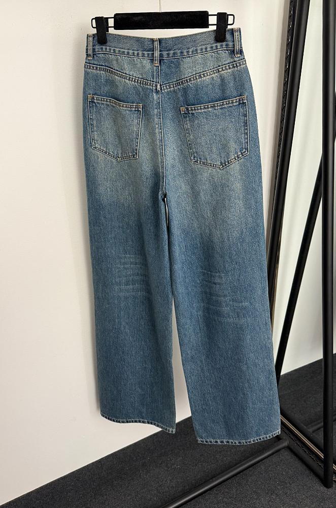 Embellished Wide-leg Denim Jeans