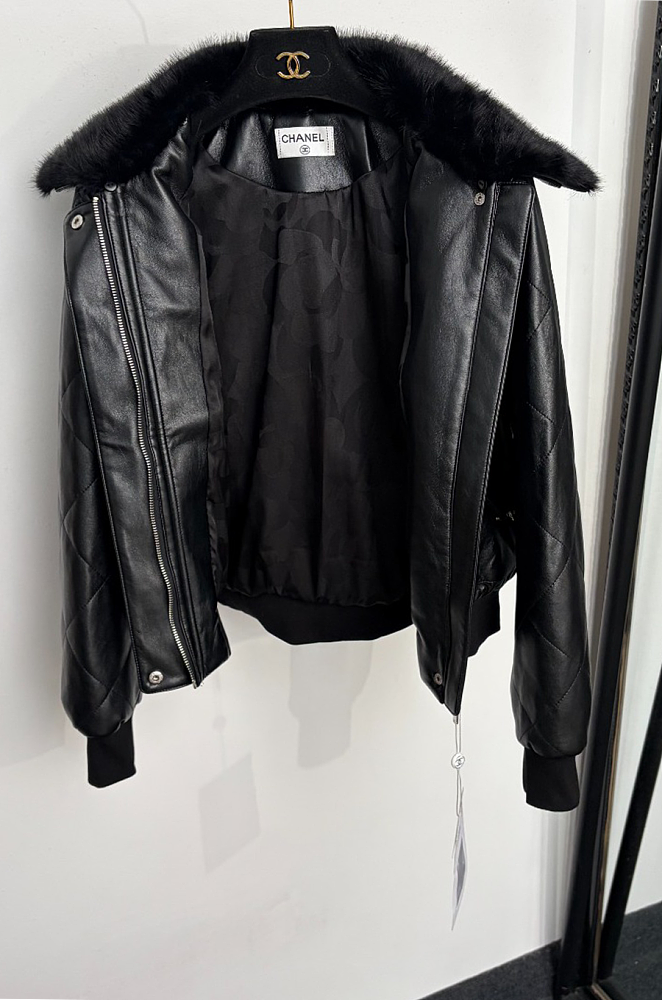 Black Quilted Leather Jacket