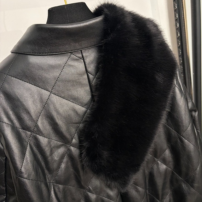 Black Quilted Leather Jacket