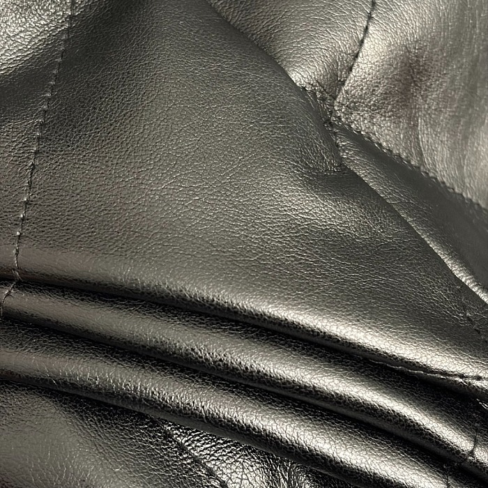 Black Quilted Leather Jacket
