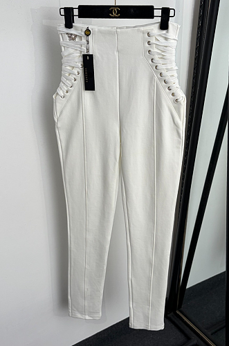 Lace-up Side Slim Pants