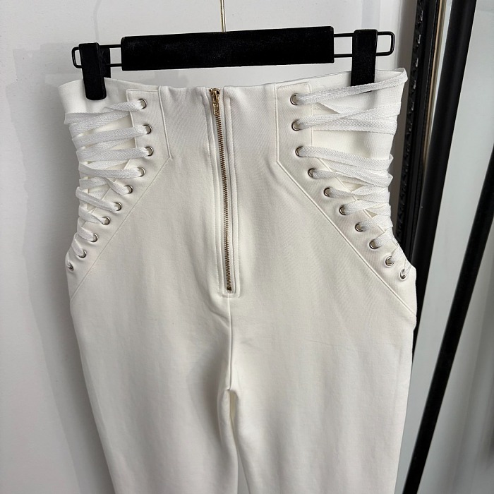 Lace-up Side Slim Pants