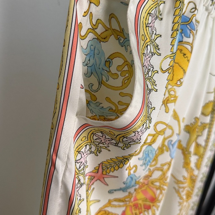 Versace Barocco Foulard Silk Shirt & Wide-leg Pants