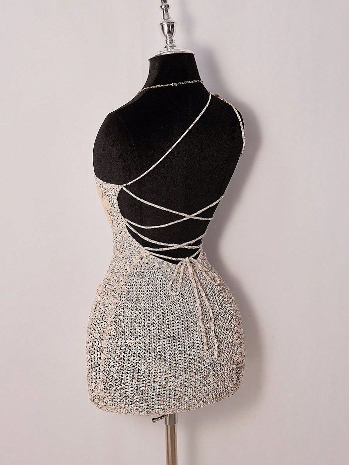 Crochet One-should Mini Dress