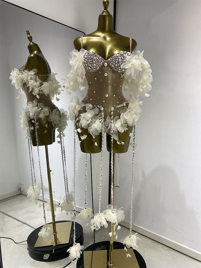 Crystal-embellished Bodysuit