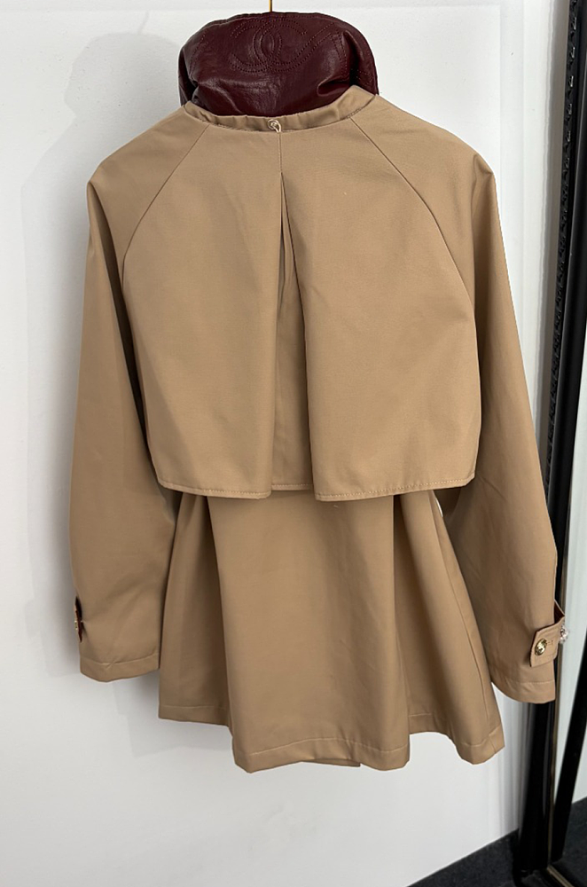 Chanel Trench Coat with Tweed Trim