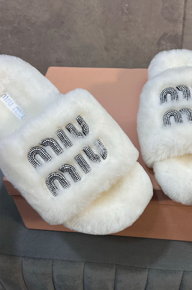 Crystal-embellished Slide Sandals