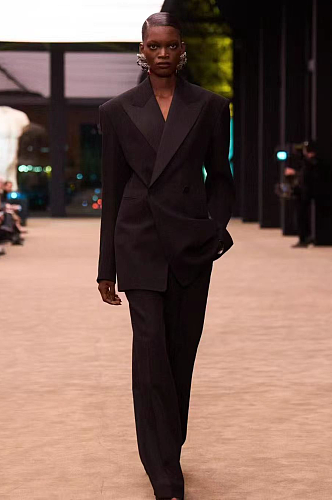 Sharply Tailored Black Pantsuit