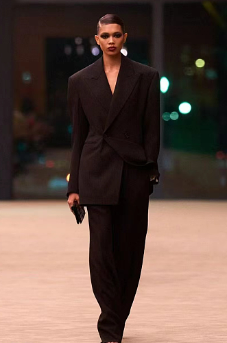 Sharply Tailored Black Pantsuit