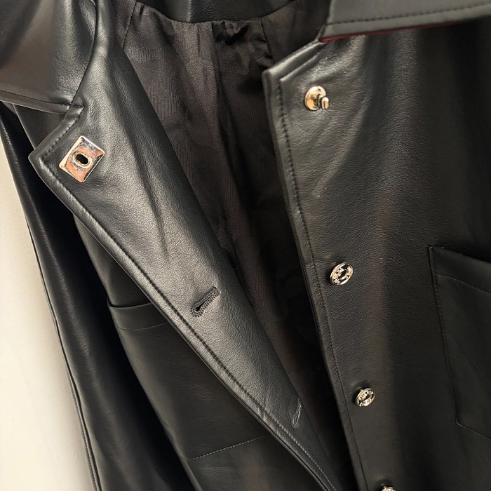Chanel Leather Belted Trench Coat