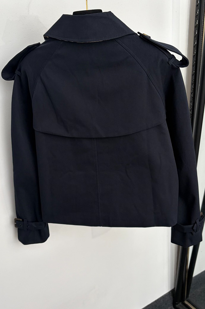 Burberry Cropped Gabardine Mayfair Trench Jacket