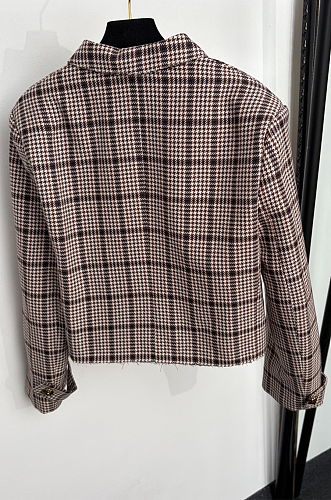 Chanel Houndstooth Patterned Cropped Jacket