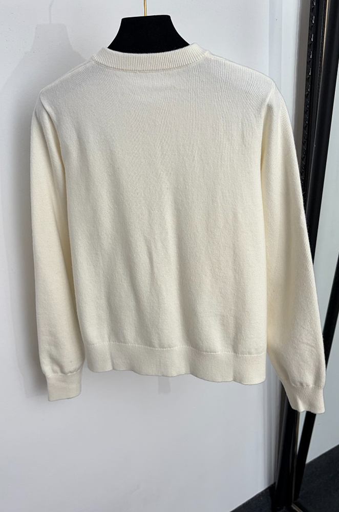 Chanel Wool Cotton Cardigan in White