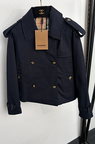 Burberry Cropped Gabardine Mayfair Trench Jacket