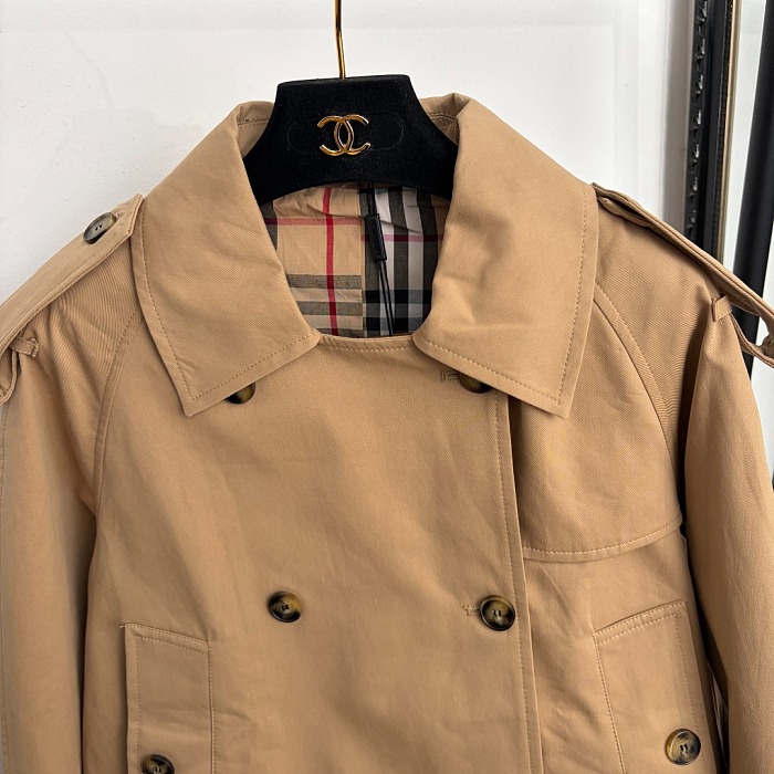 Burberry Cropped Gabardine Mayfair Trench Jacket