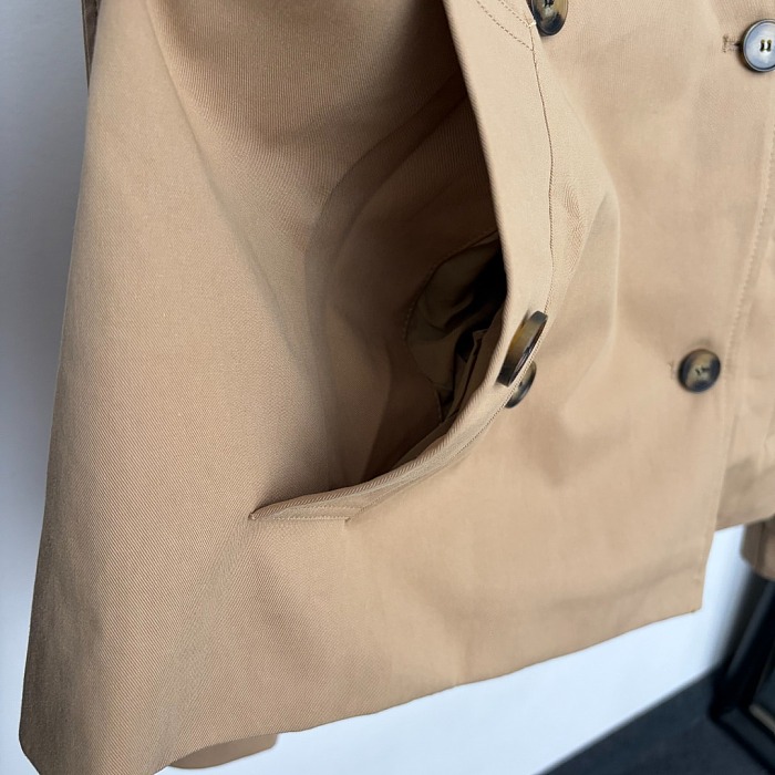Burberry Cropped Gabardine Mayfair Trench Jacket
