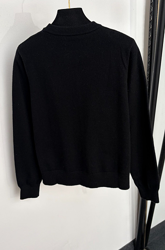 Chanel Wool Cotton Cardigan in Black