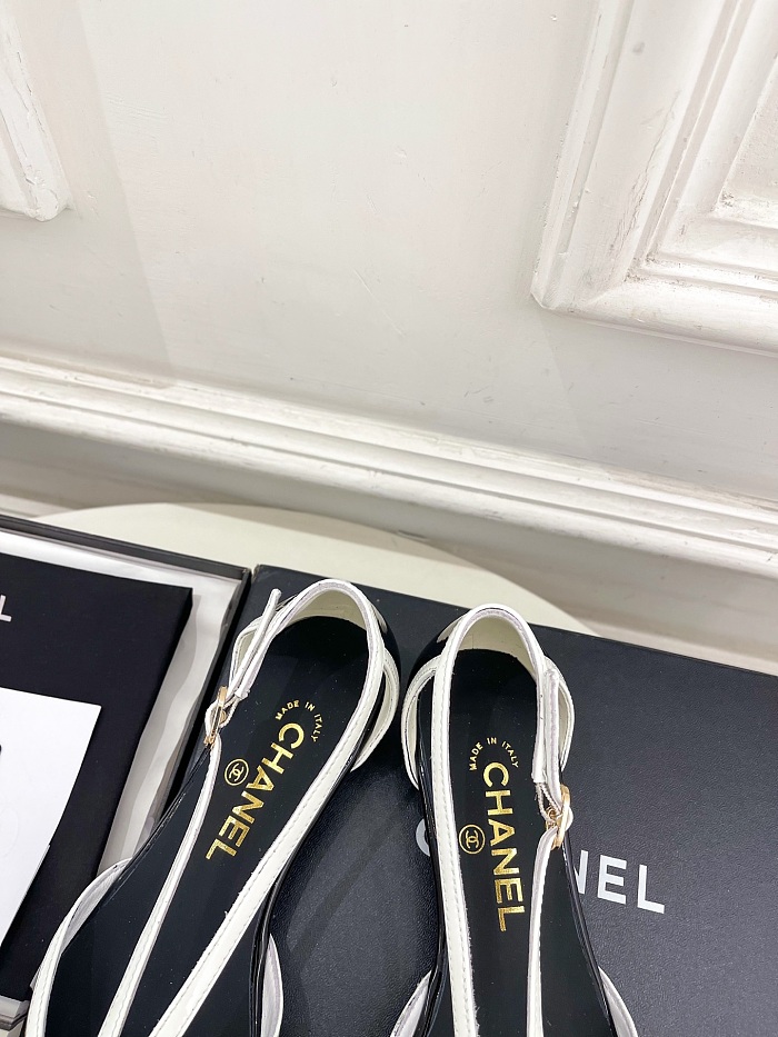Chanel Mary Janes in Black & White Patent Calfskin