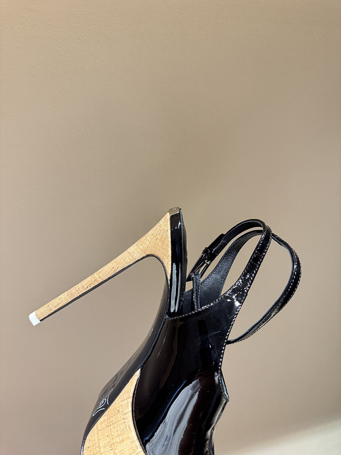 ''Ornella'' Black and Beige Sandal