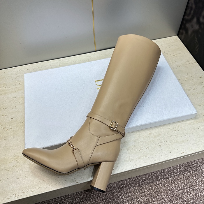 Diorly Heeled Boot Trench Shiny Calfskin