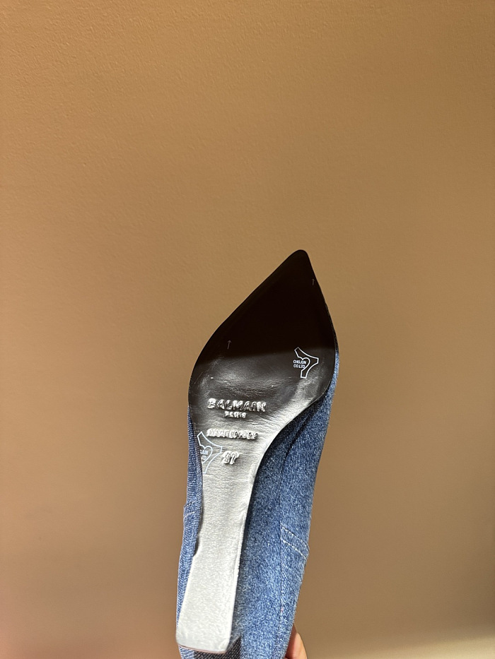Scrunched Denim Wedge Ankle Boots