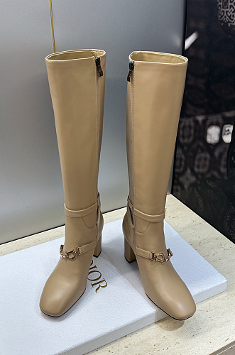 Diorly Heeled Boot Trench Shiny Calfskin