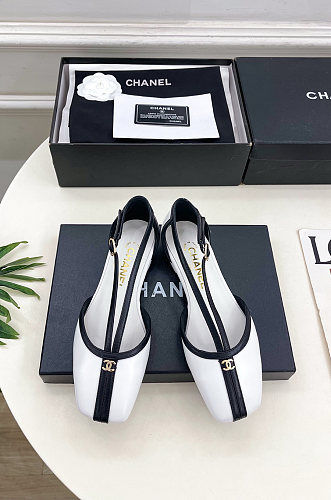 Chanel Mary Janes in Black & White  Calfskin