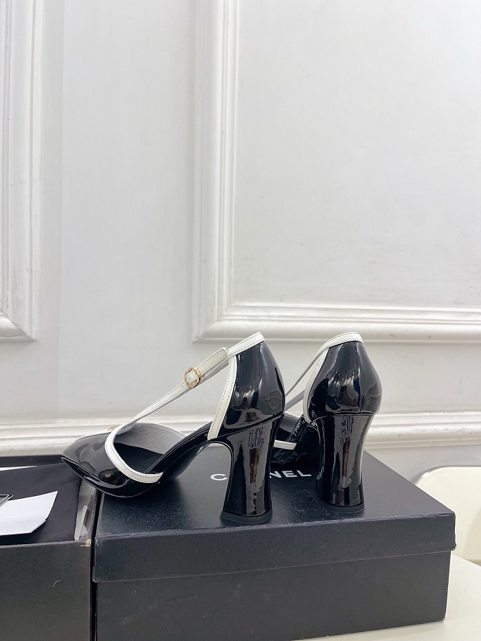 Chanel Mary Janes in Black & White Patent Calfskin