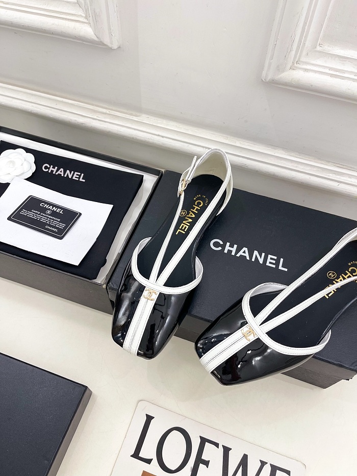 Chanel Mary Janes in Black & White Patent Calfskin