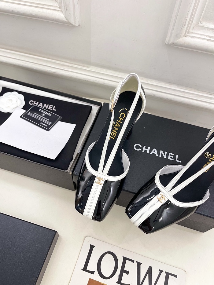 Chanel Mary Janes in Black & White Patent Calfskin