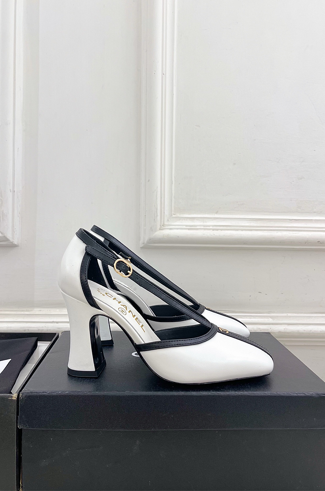 Chanel Mary Janes in Black & White  Calfskin