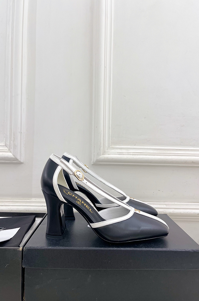Chanel Mary Janes in Black & White  Calfskin